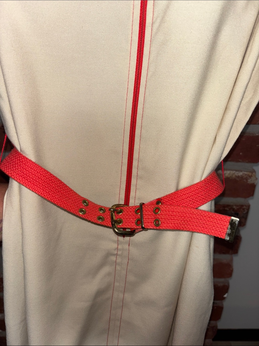 True Vintage Toni Todd 70’s Sleeveless Cream Zip-Front Dress w/ Original Belt 8 - Picture 4 of 9